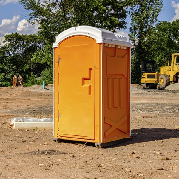 how often are the porta potties cleaned and serviced during a rental period in Russells Point Ohio